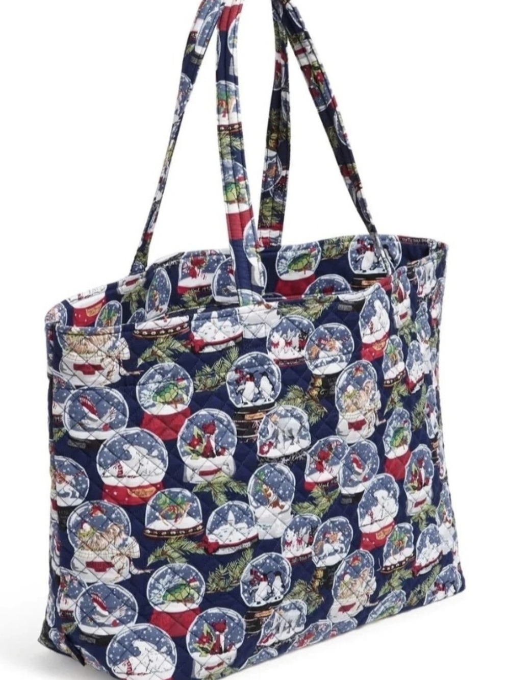 Vera Bradley Quilted Holiday Snow Globe Grand Tote Bag